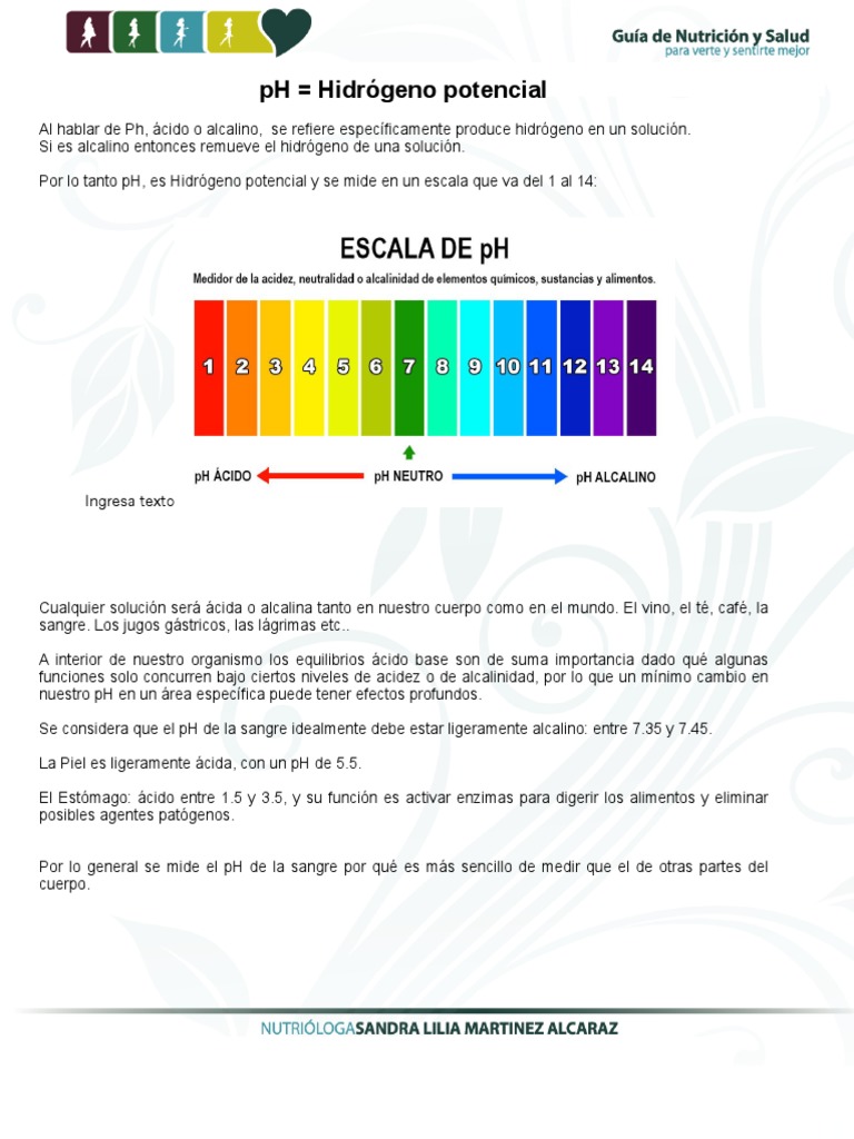 Importancia del pH en el Cuerpo Humano | PDF | Ph | Ácido