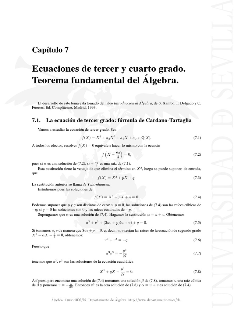 Tema 7 | PDF | Ecuaciones | Factorización