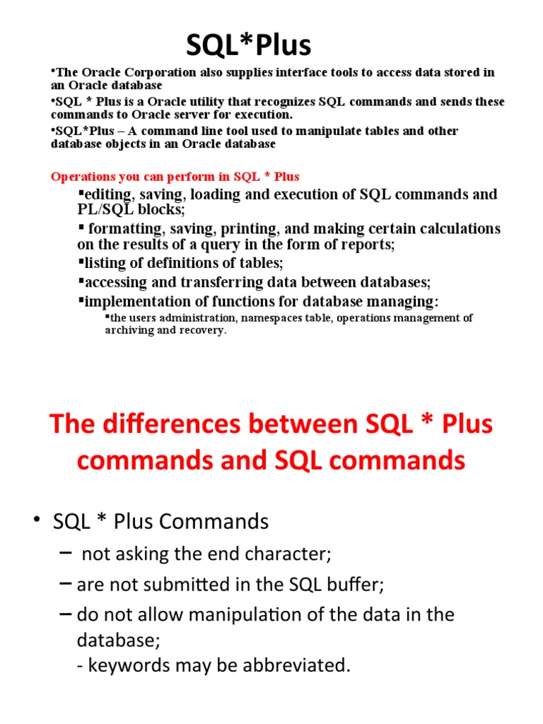 SQL Plus: PL/SQL Blocks On The Results of A Query in The Form of ...