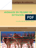 Presentación de los animales en extinción.