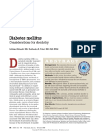 Diabetes Mellitus - Considerations For Dentistry