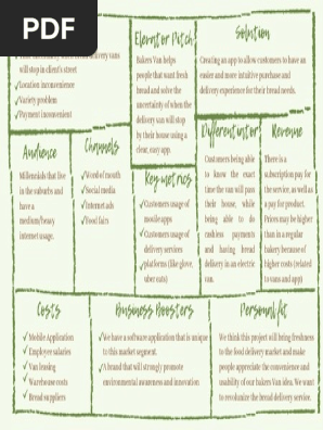 One page business plan