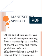 Manuscript Speech