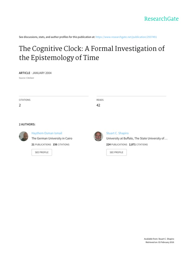 The Cognitive Clock A Formal Investigati | PDF