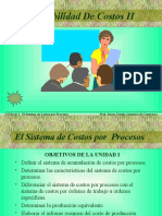 Contabilidad de Costos II: Prof. María Estella Quintero de Contreras UNIDAD I: El Sistema de Costos Por Procesos