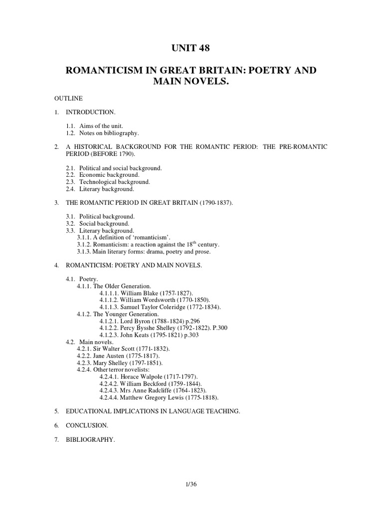 Overview of Romanticism in Britain | PDF | Samuel Taylor Coleridge ...
