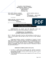 Regional Trial Court Branch 9: Republic of The Philippines 8 Judicial Region Tacloban City