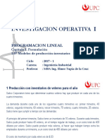 Unidad 1 Sem 3-1 - Formulación PL 07 Inventario IO - 1 20171 UPC PG