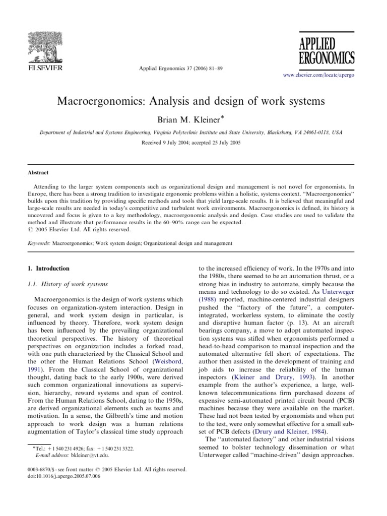 Understanding Macroergonomics | PDF | Human Factors And Ergonomics | System