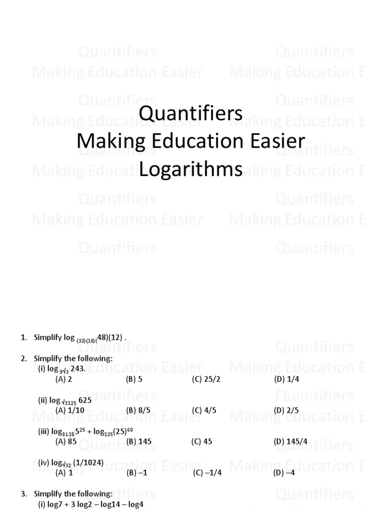 Logarithms Pdf Pdf Special Functions Mathematical Notation