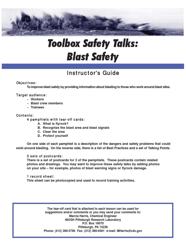 Blasting Safety Toolbox Complete PDF | PDF | Centers For Disease ...