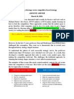 Blue Ocean Strategy Versus Competitive-Based Strategy Adesoye Adeniji March 10, 2020