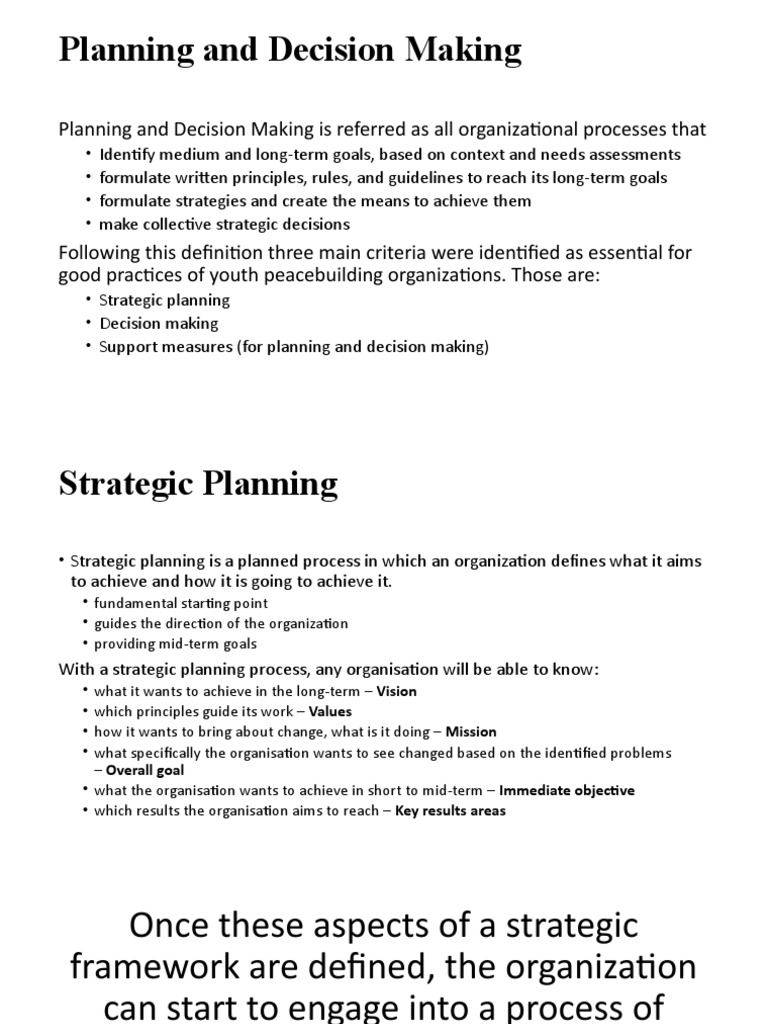Strategic Planning and Decision Making | PDF | Strategic Planning | Goal
