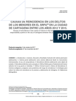 Causas de Reincidencia en Los Delitos de Los Menores en El Srpa en La Ciudad de Cartagena Entre Los Años 2012 Y 2015