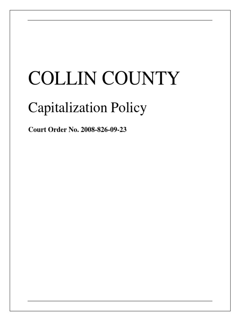 Collin county capitalization policy pdf book value depreciation