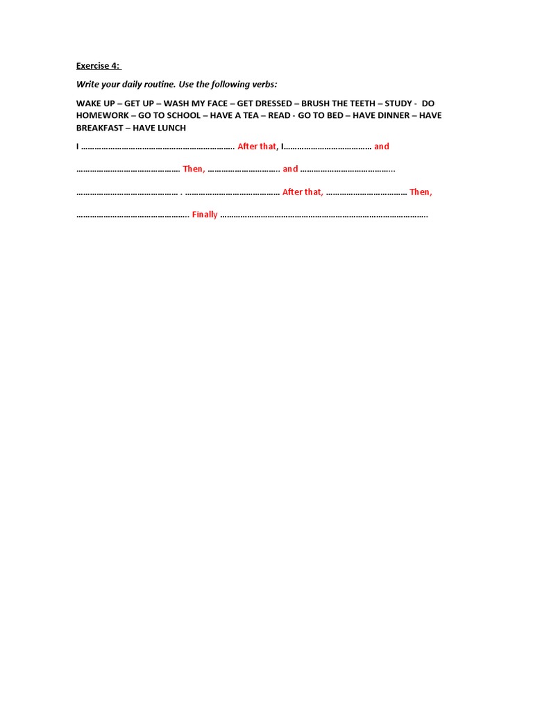 Exercise 4 The Routine | PDF
