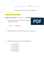  u10l1 Practice 2 (Equation of a Circle)