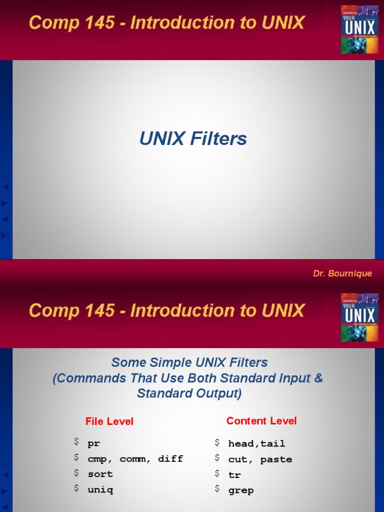 UNIX Filters PDF Filename Computer File