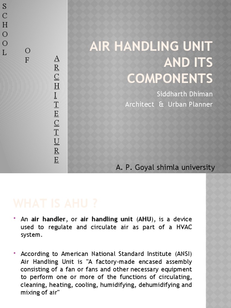 Components and Functions of an Air Handling Unit | PDF | Atmospheric ...