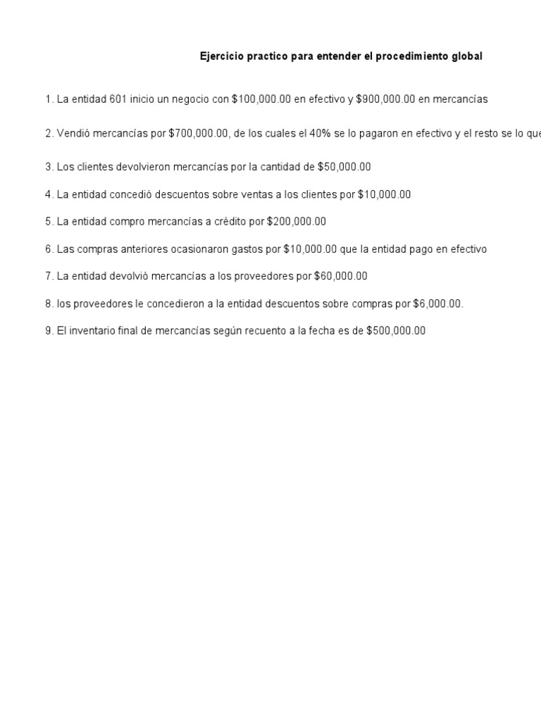 Procedimiento Global o de Mercancías Generales PDF