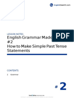 English Grammar Made Easy S1 #2 How To Make Simple Past Tense Statements