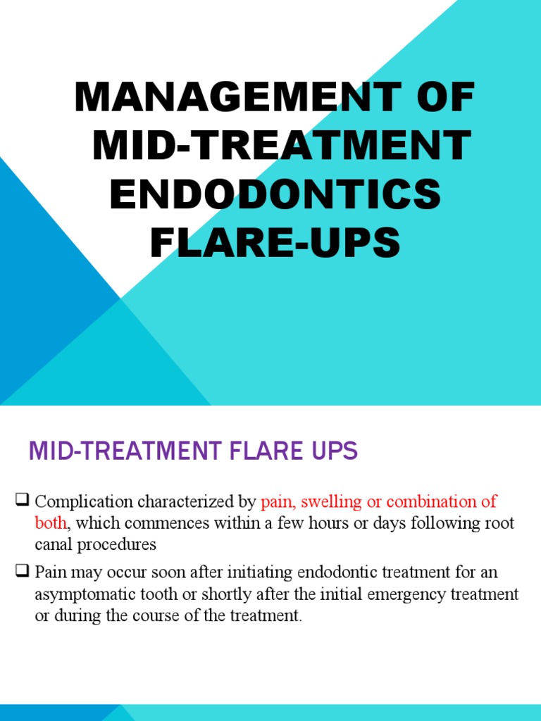 Management of MidTreatment Endodontics FlareUps PDF Pain