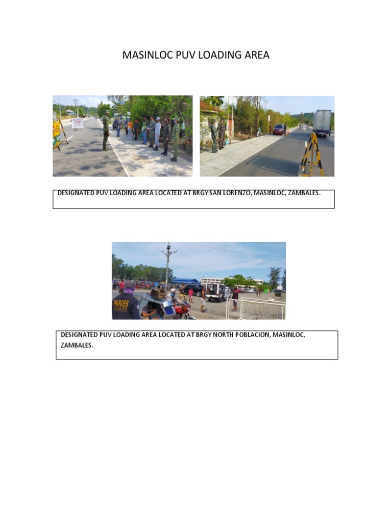 Designated Puv Loading Area Located at Brgy San Lorenzo, Masinloc ...