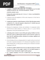 Soil Dynamics Assignment (Bit) : Set by Dr. Tensay Gebremedhin Page 1/2