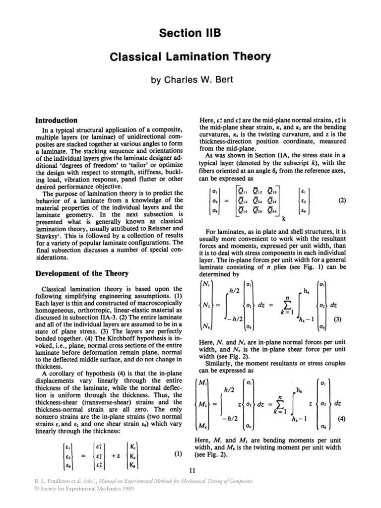 Section Lib Classical Lamination Theory by Charles W. Bert PDF