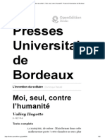 L'invention du solitaire - Moi, seul, contre l’humanité -