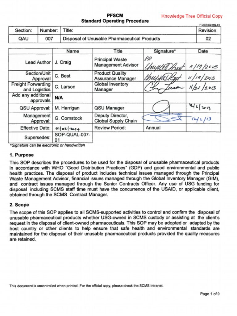 Unusable Pharmaceutical Products Disposal | PDF | Incineration ...