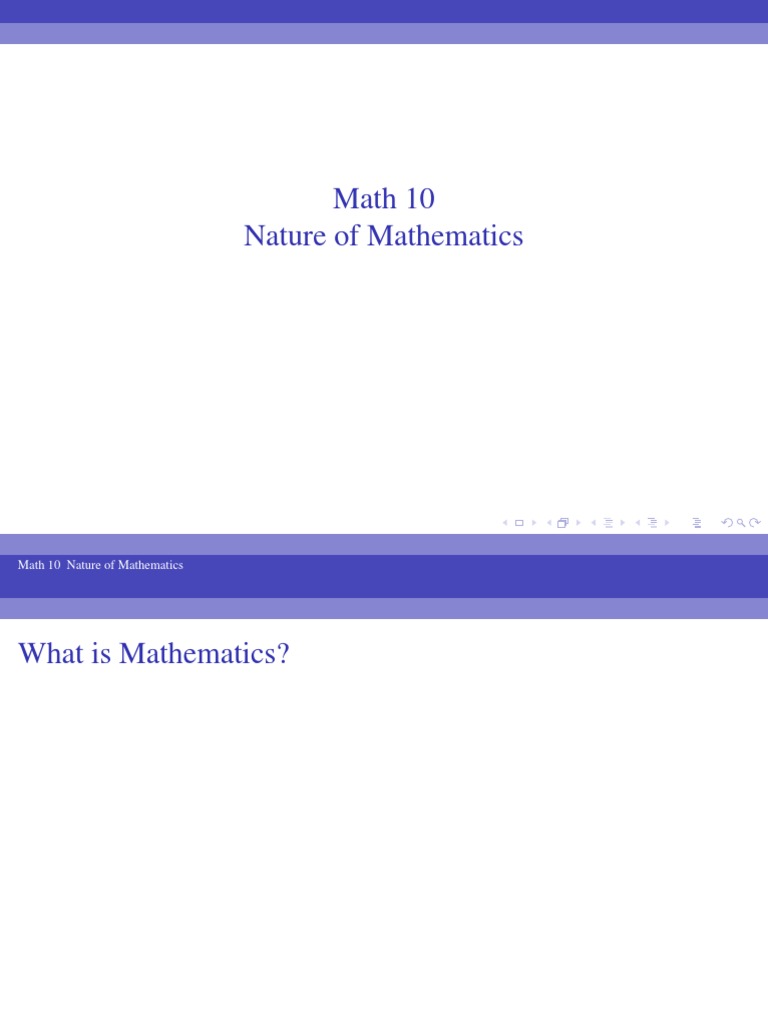 Math 10 Nature of Mathematics PDF Definition Teaching Mathematics