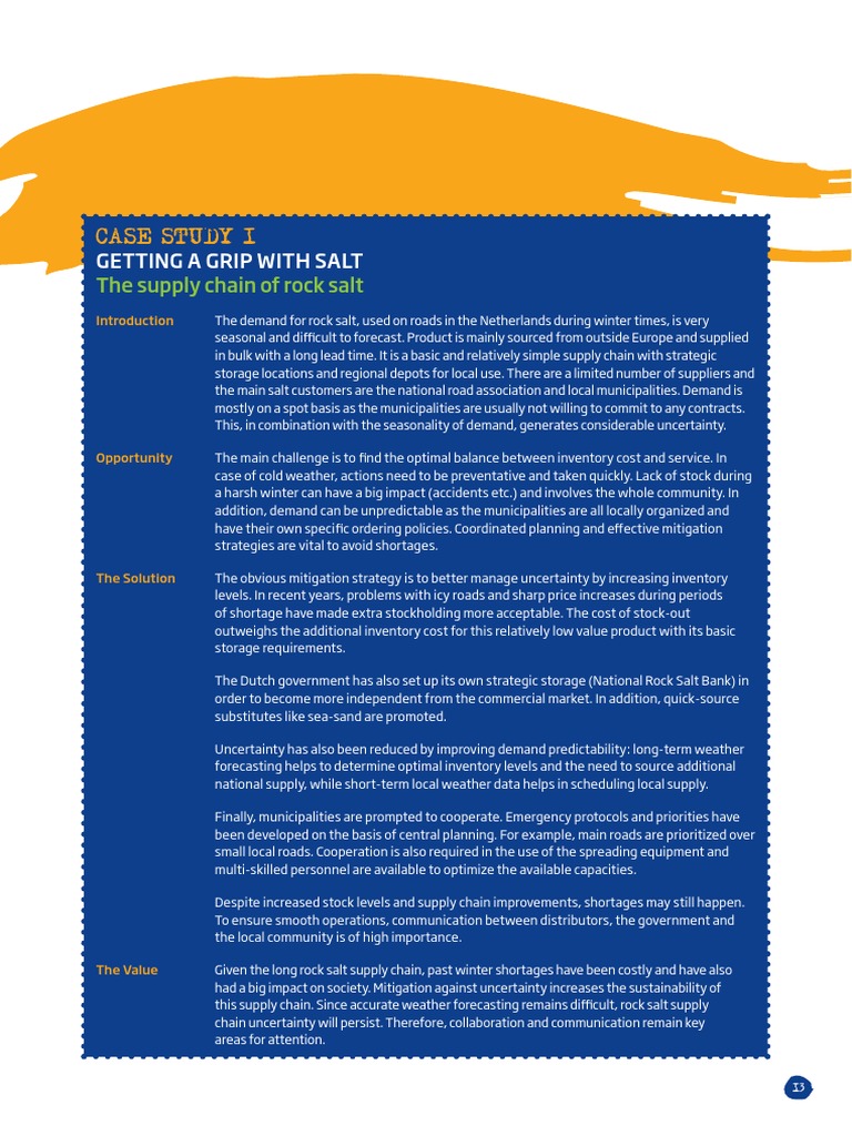 Case Study 1: Getting A Grip With Salt | PDF | Supply Chain | Climate ...