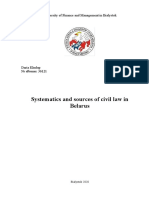Systematics and Sources of Civil Law in Belarus