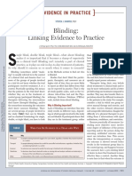 Blinding: Linking Evidence To Practice