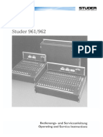 Studer 961 - 962 - Operating and Service Instructions