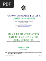 Hazard Identification & Risk Assessment (HIRA) - Procedure | PDF | Risk ...