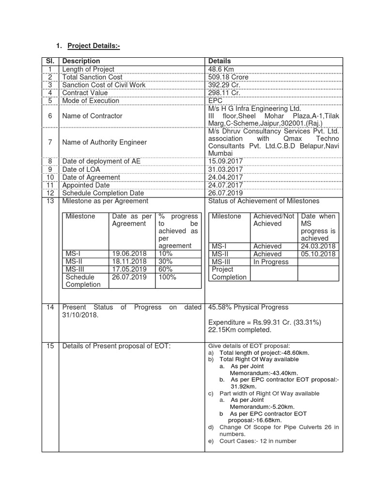 EOT Final Draft PDF | PDF | Civil Engineering | Transport