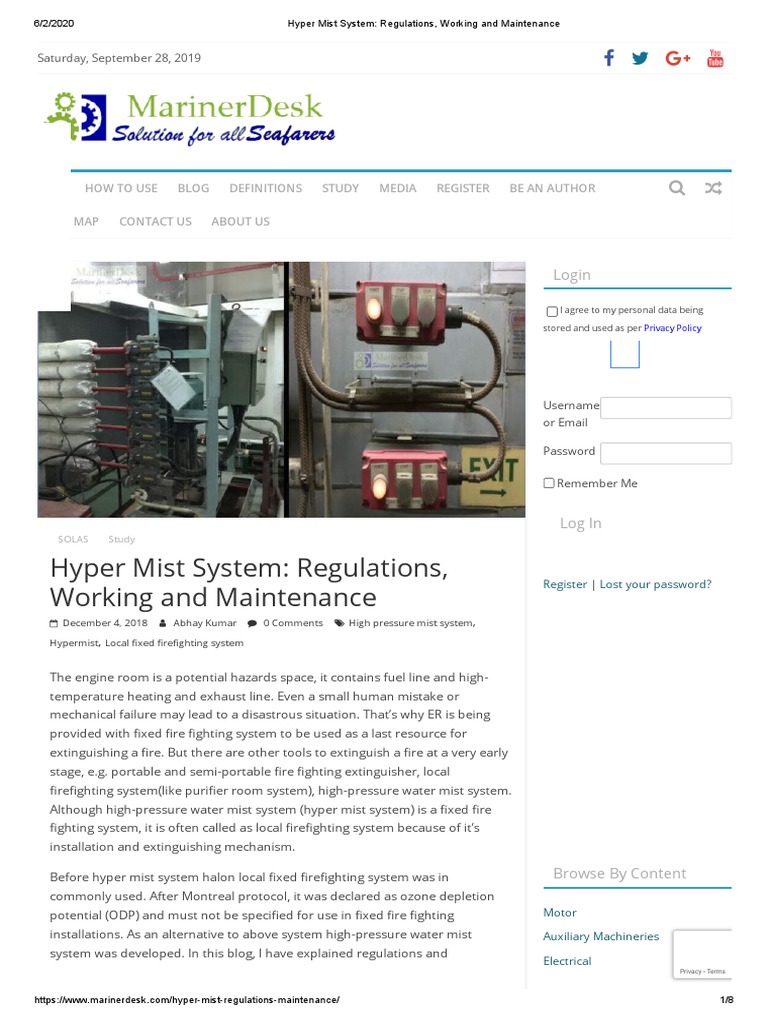 Hyper Mist System - Regulations, Working and Maintenance | PDF | Fire ...