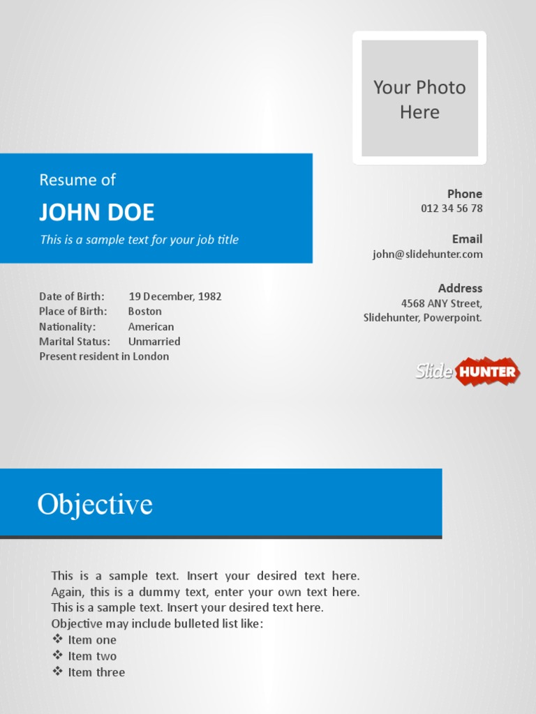 Powerpoint Template (CV Template) PDF Online Services Communication