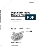 Sony Hvr z1e Video Camera User Manual