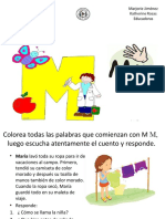 Palabras con M para colorear y cuento