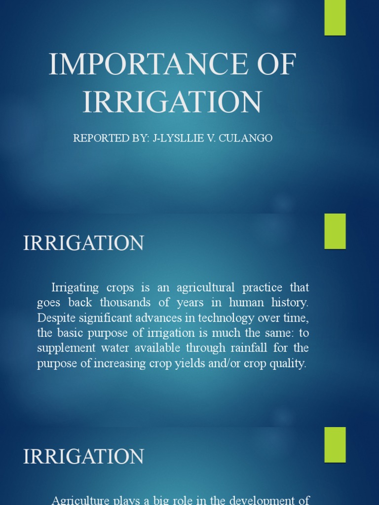 Importance of Irrigation PDF Irrigation Agriculture