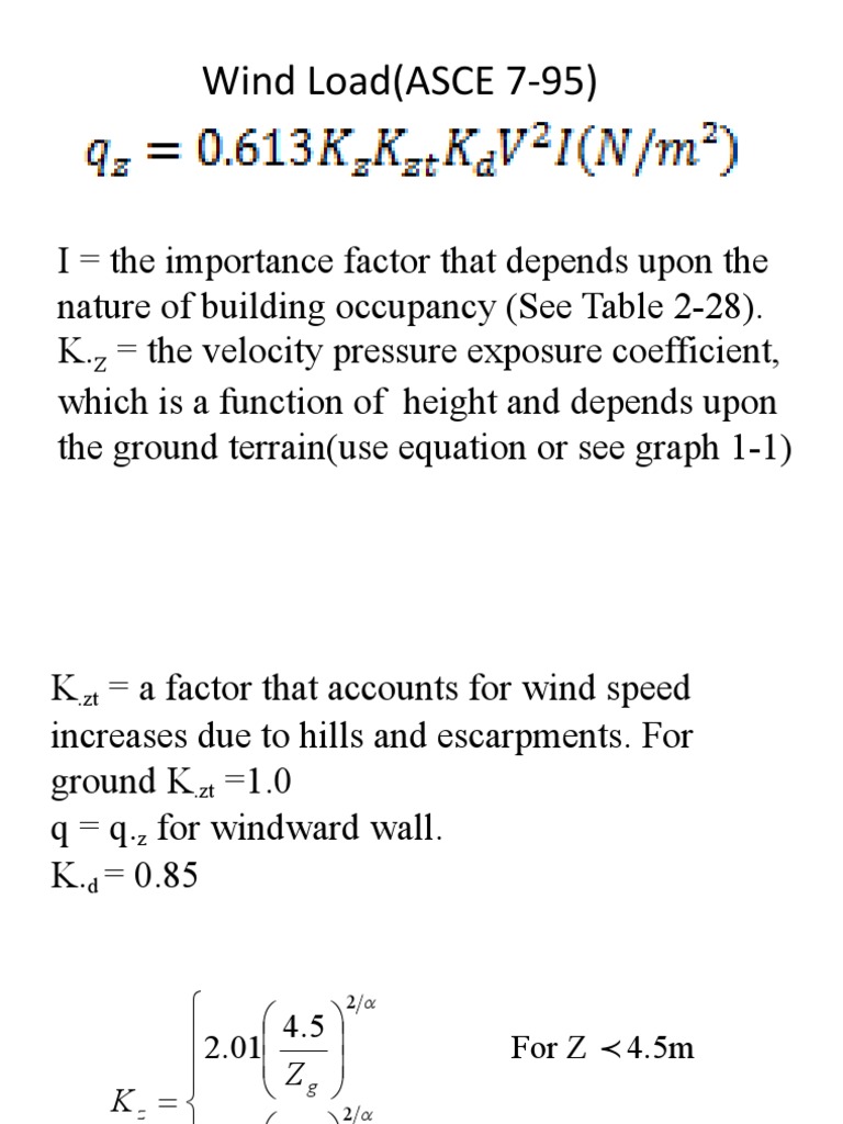 Wind Load Analysis per ASCE 7-95 | PDF
