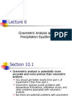 Gravimetric Analysis and Precipitation Equilibria