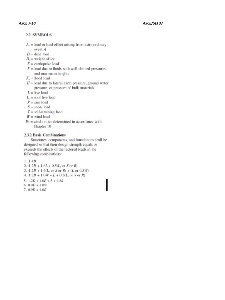 ASCE 7-10 Load Combination Summary | PDF | Applied And ...