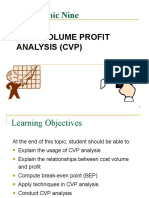 Topic 9 A181 - Cost Volume Profit Analysis