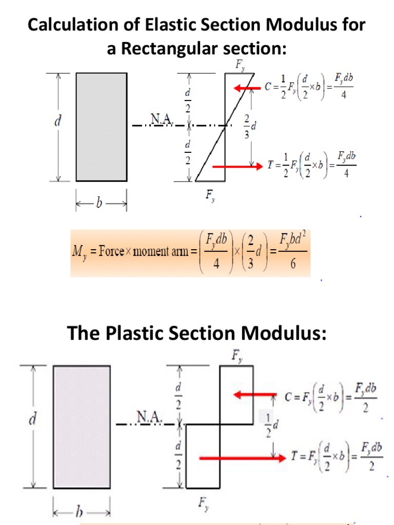 Calculation of Elastic Section Modulus For A Rectangular Section | PDF