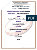 Actividad #13 - Medidas - de - Dispersion - Alexander - Laura - Estadistica - Contabilidad Ii