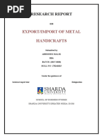 Export/Import of Metal Handicrafts: Research Report